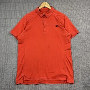 Arc'teryx Captive Polo Shirt Men's Large Orange Active Outdoor Short Sleeve